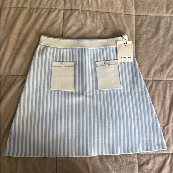 Sandro Stripe-print high-rise knitted mini skirt | US 6 - Picture 1 of 8
